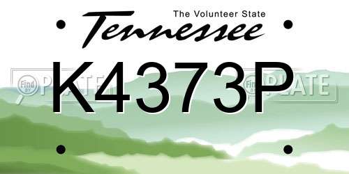 K4373P Tennessee License Plate