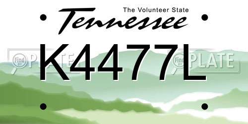 K4477L Tennessee License Plate
