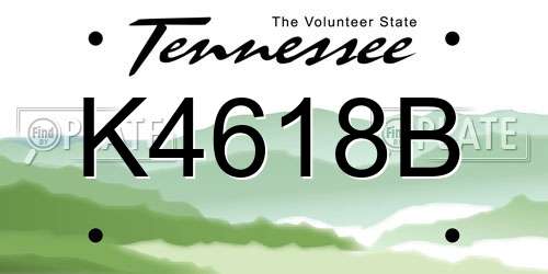 K4618B Tennessee License Plate