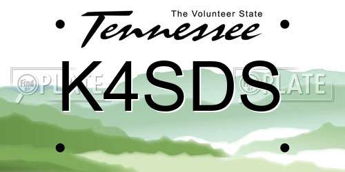 K4SDS Tennessee License Plate