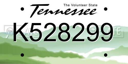 K528299 Tennessee License Plate