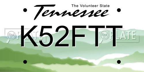 K52FTT Tennessee License Plate