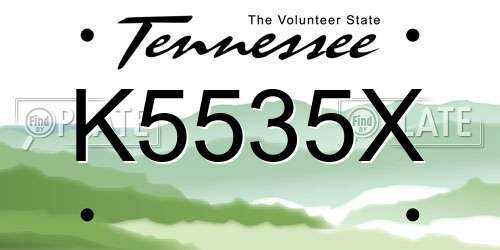 K5535X Tennessee License Plate
