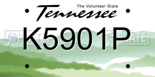 K5901P Tennessee License Plate