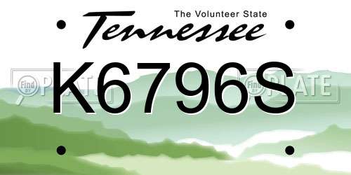 K6796S Tennessee License Plate