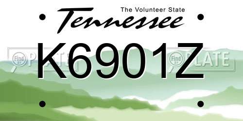 K6901Z Tennessee License Plate