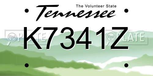 K7341Z Tennessee License Plate