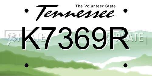 K7369R Tennessee License Plate