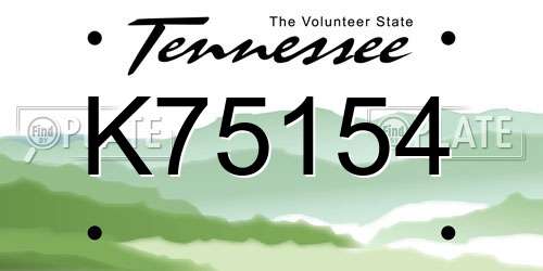 K75154 Tennessee License Plate