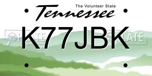 K77JBK Tennessee License Plate