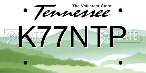 K77NTP Tennessee License Plate