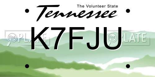 K7FJU Tennessee License Plate