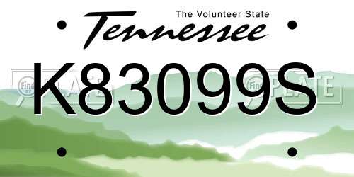 K83099S Tennessee License Plate