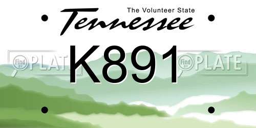 K891 Tennessee License Plate