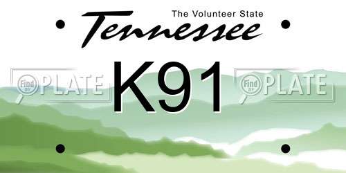 K91 Tennessee License Plate
