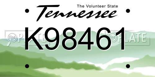 K98461 Tennessee License Plate