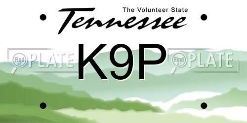 K9P Tennessee License Plate