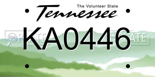 KA0446 Tennessee License Plate