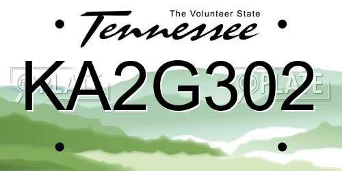 KA2G302 Tennessee License Plate