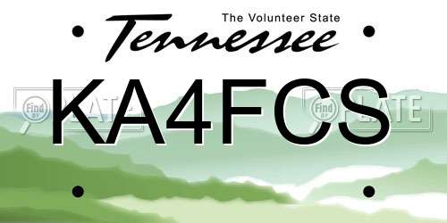 KA4FCS Tennessee License Plate