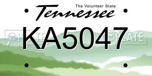 KA5047 Tennessee License Plate