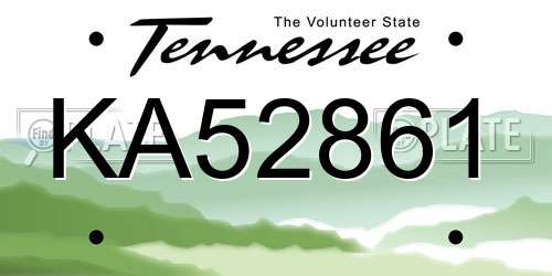 KA52861 Tennessee License Plate