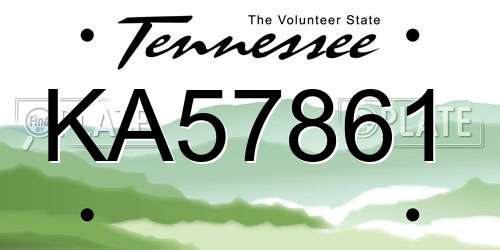 KA57861 Tennessee License Plate