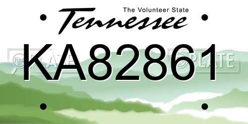 KA82861 Tennessee License Plate