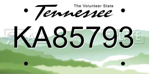 KA85793 Tennessee License Plate