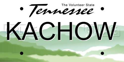 KACHOW Tennessee License Plate