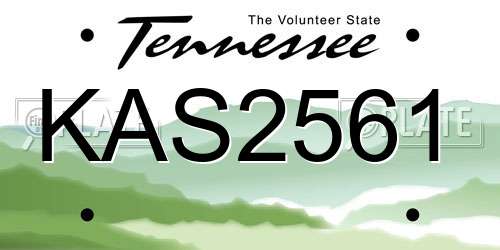 KAS2561 Tennessee License Plate