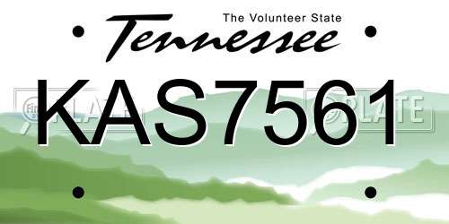 KAS7561 Tennessee License Plate
