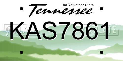 KAS7861 Tennessee License Plate