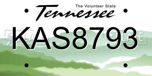KAS8793 Tennessee License Plate