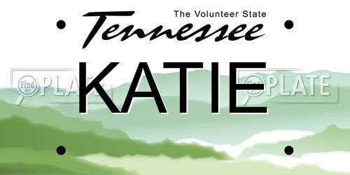 KATIE Tennessee License Plate