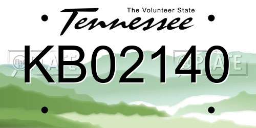 KB02140 Tennessee License Plate