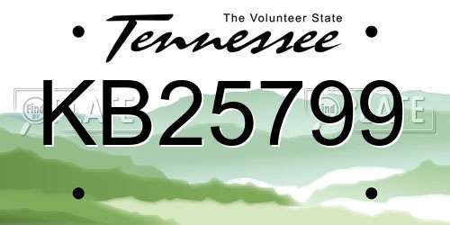 KB25799 Tennessee License Plate