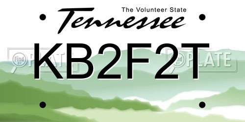 KB2F2T Tennessee License Plate