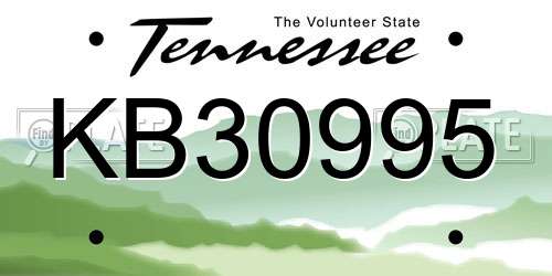 KB30995 Tennessee License Plate