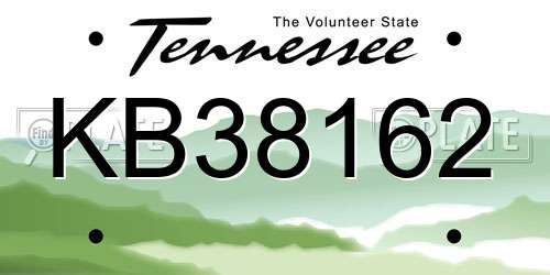 KB38162 Tennessee License Plate