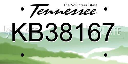KB38167 Tennessee License Plate