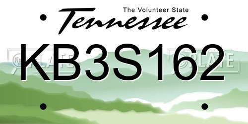 KB3S162 Tennessee License Plate