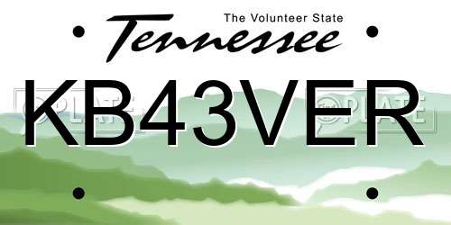KB43VER Tennessee License Plate