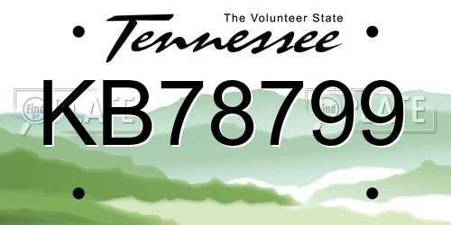 KB78799 Tennessee License Plate