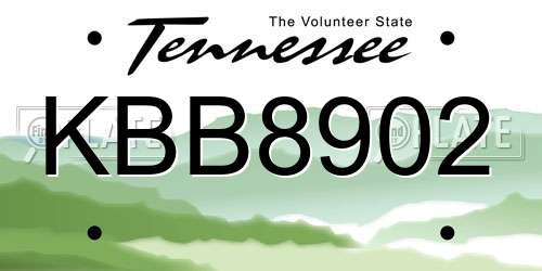 KBB8902 Tennessee License Plate