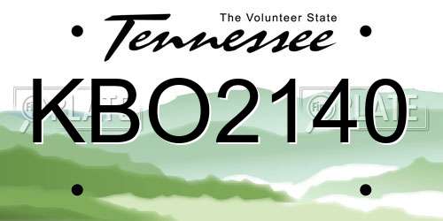 KBO2140 Tennessee License Plate
