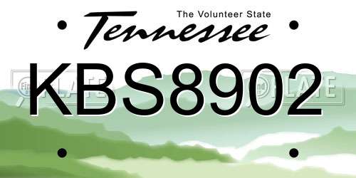 KBS8902 Tennessee License Plate