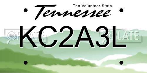 KC2A3L Tennessee License Plate