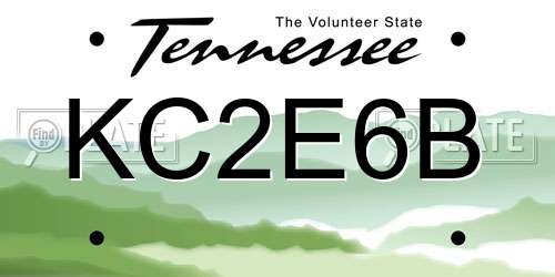 KC2E6B Tennessee License Plate