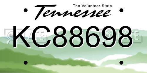 KC88698 Tennessee License Plate
